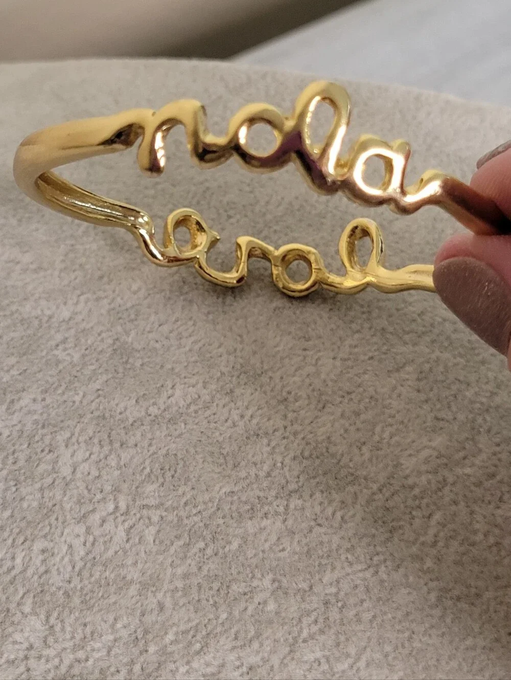 Gold Tone NOLA Love Script Cuff Bracelet – New Orleans Bangle